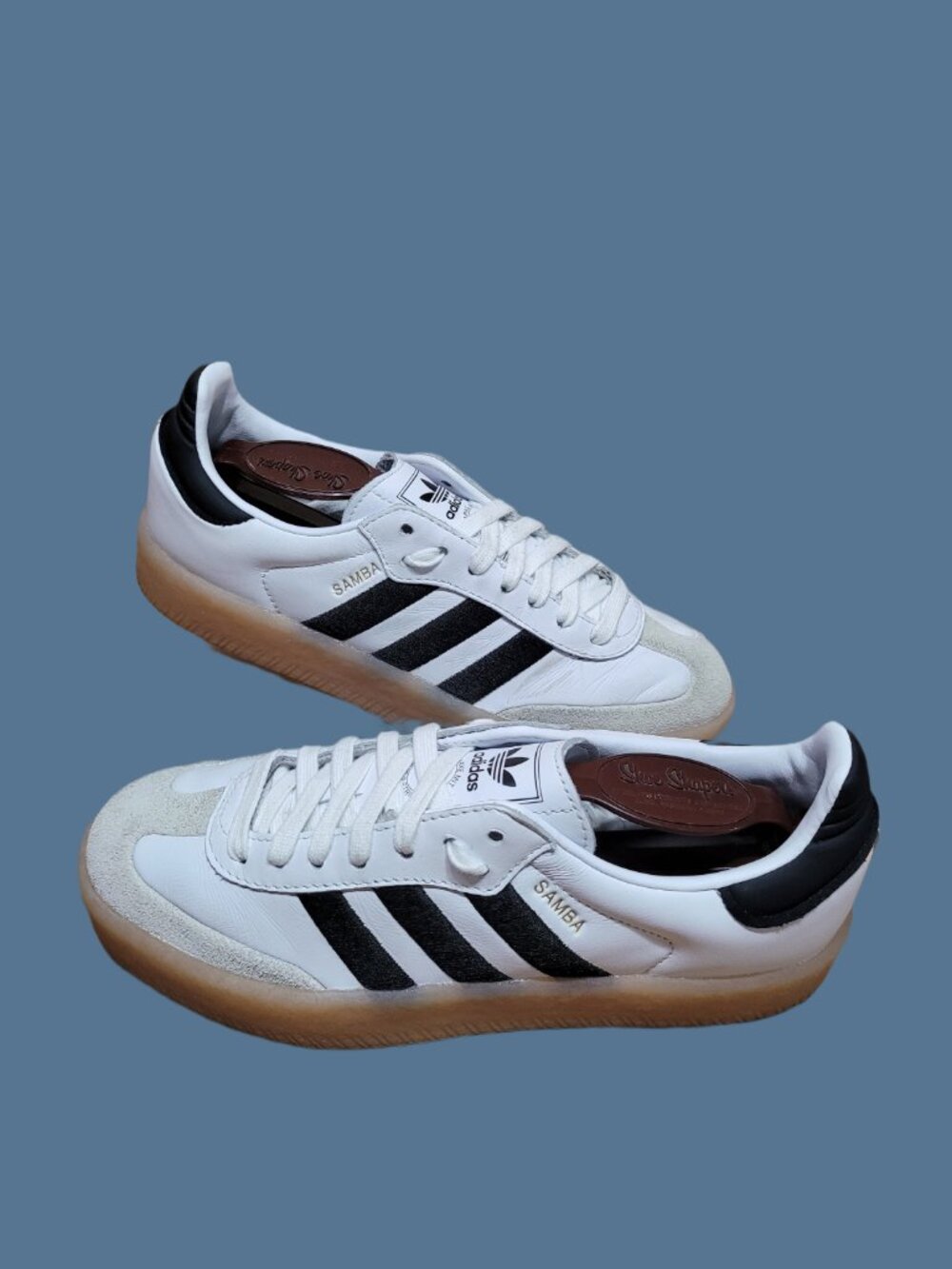Adidas Womens Samba Sambae IG5744 White Black Tan Gum Sneakers Size 6 (#2903)